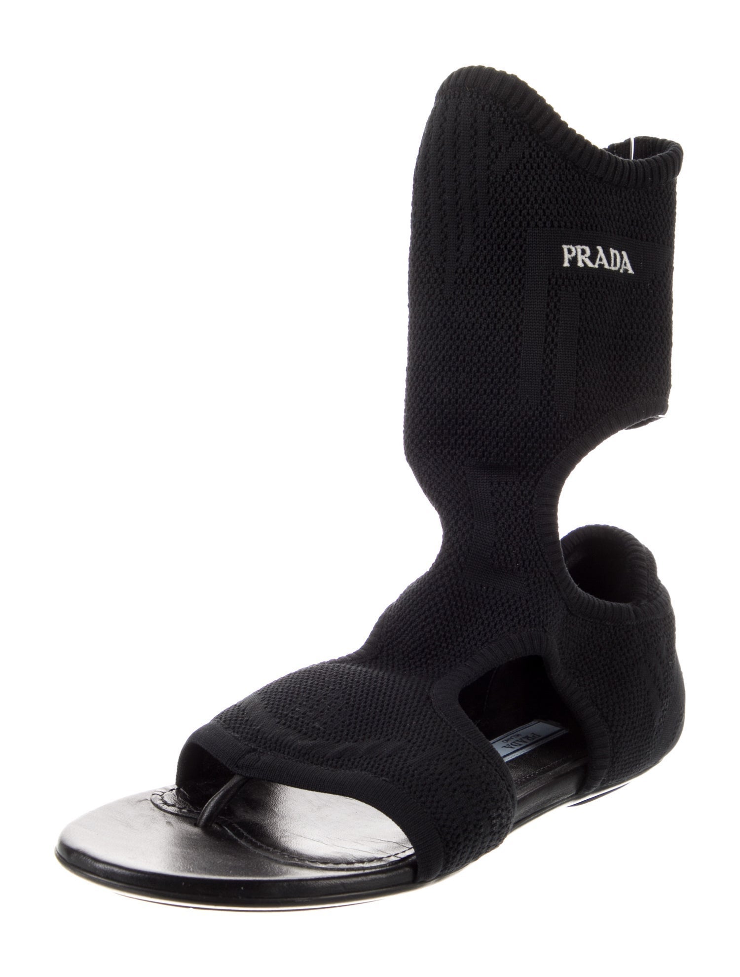 Prada Cutout Accent Gladiator Sandals