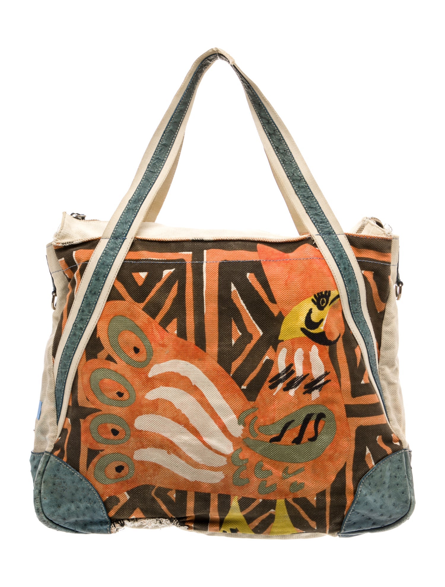 Prada Enameled Metal Triangle Tote