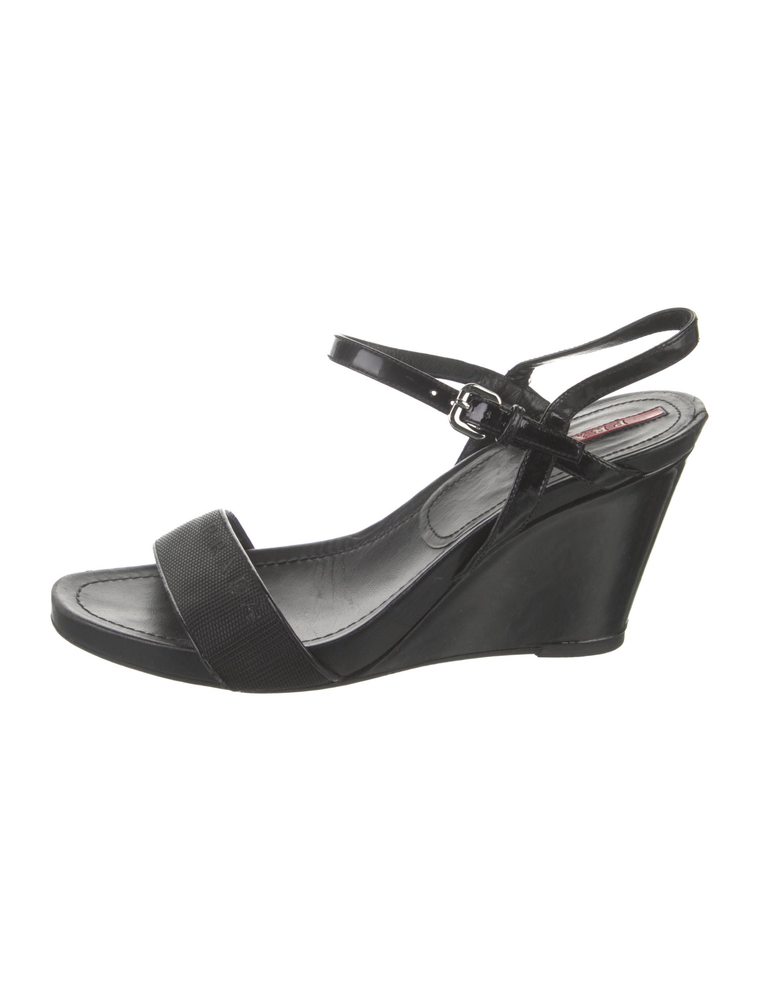 Prada Sport Patent Leather Slingback Sandals