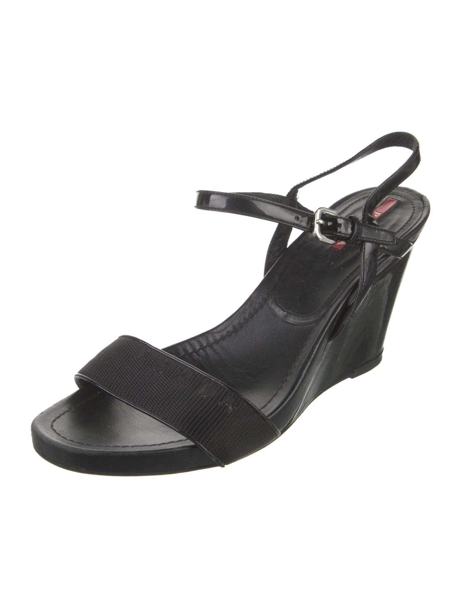 Prada Sport Patent Leather Slingback Sandals