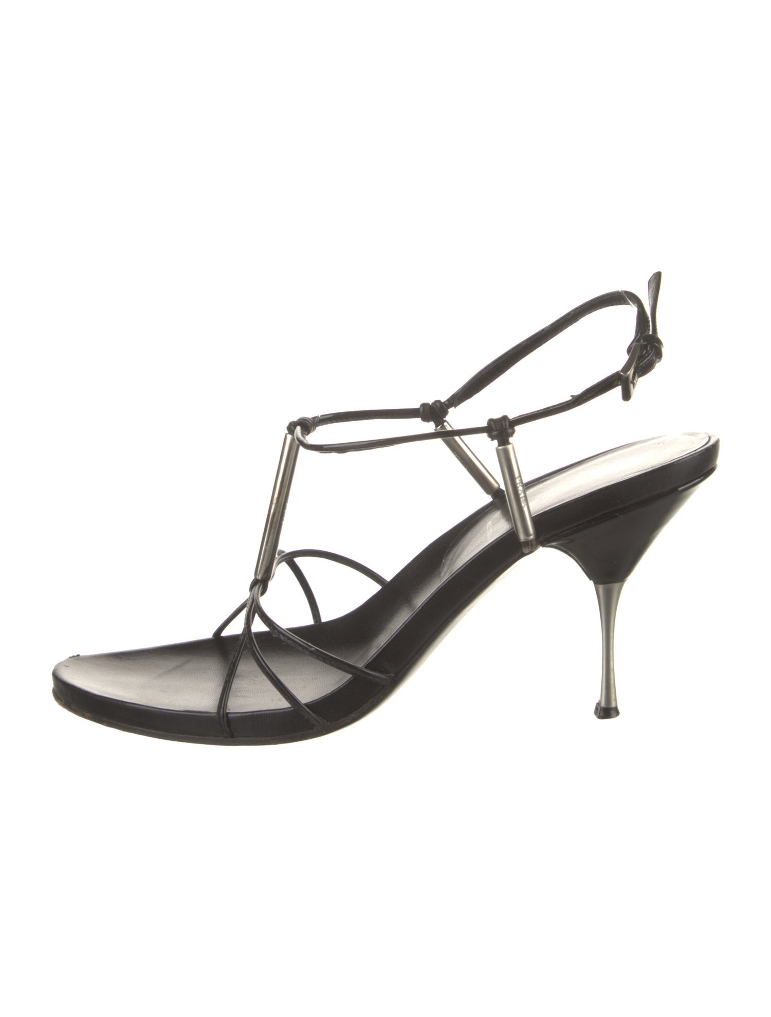 Prada Leather T-Strap Sandals