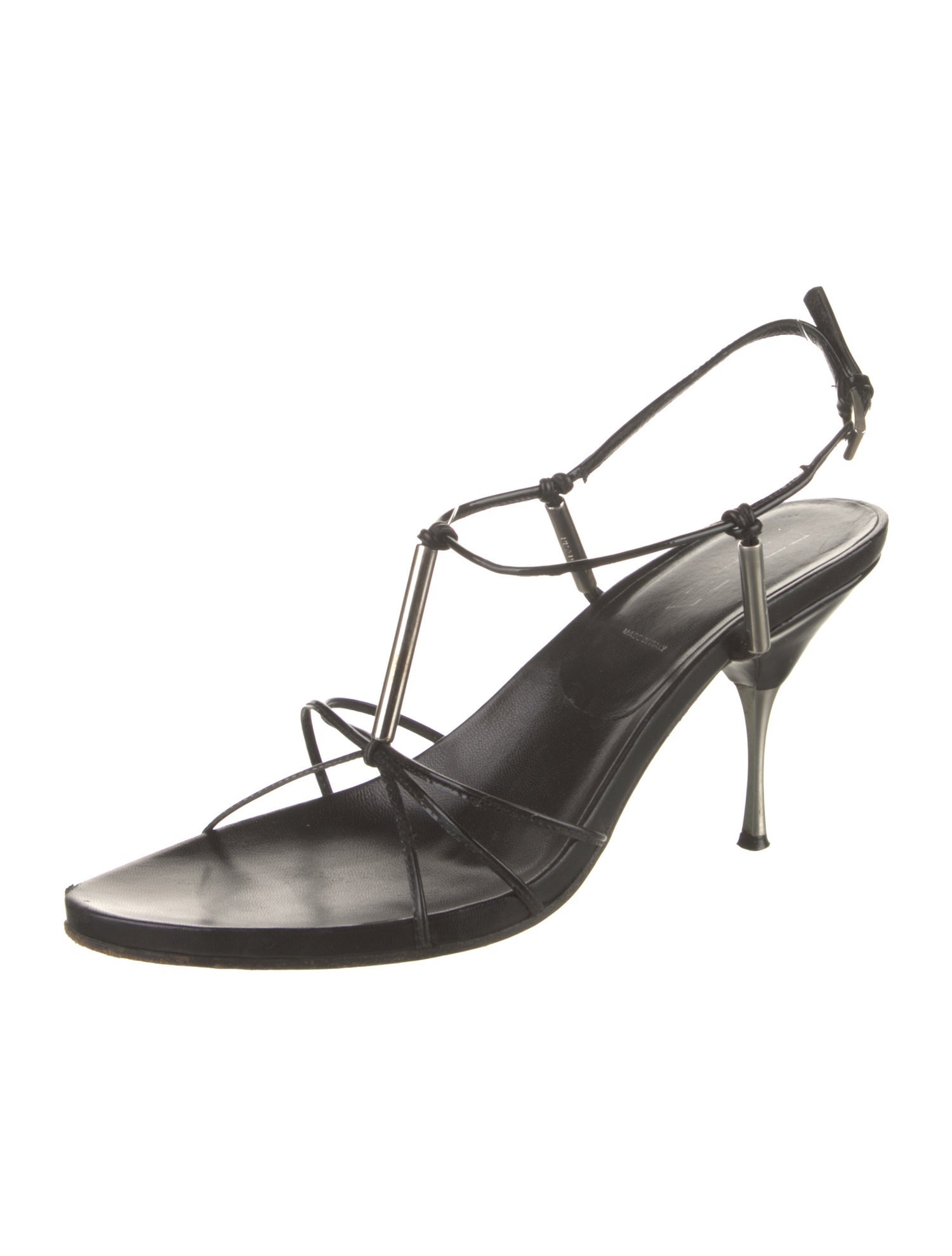 Prada Leather T-Strap Sandals