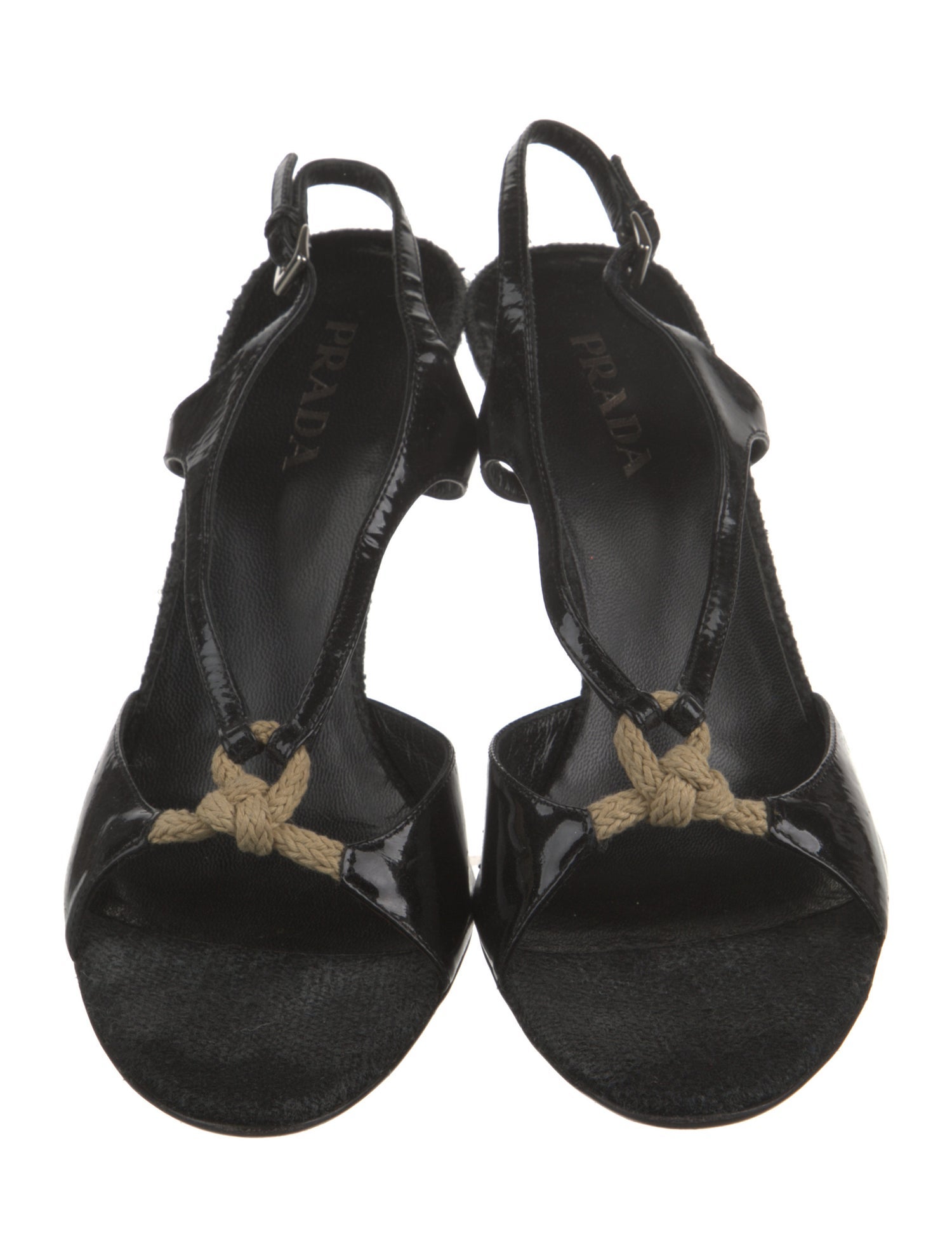 Prada Patent Leather Slingback Sandals