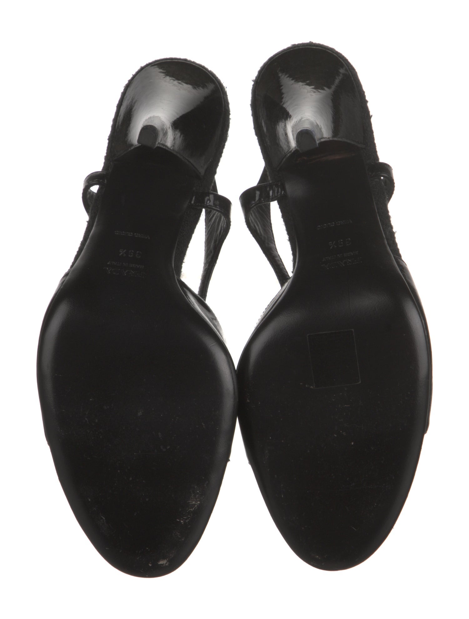 Prada Patent Leather Slingback Sandals