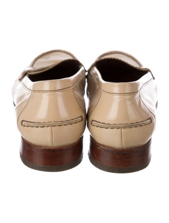 Prada Patent Leather Scalloped Accent Loafers