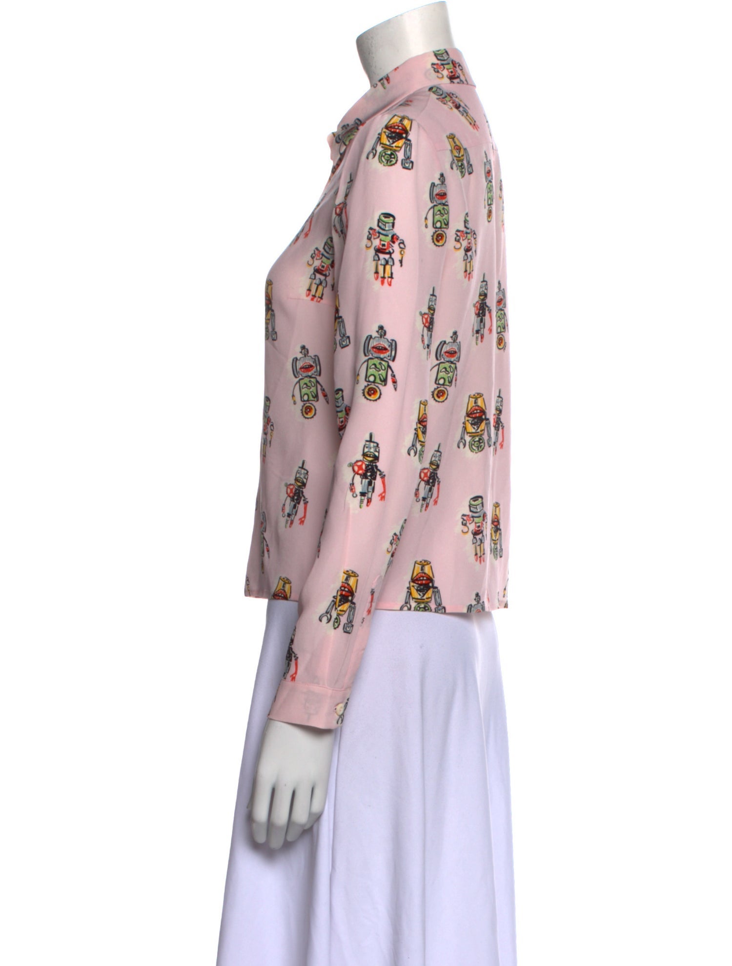 Prada 2017 Silk Button-Up Top