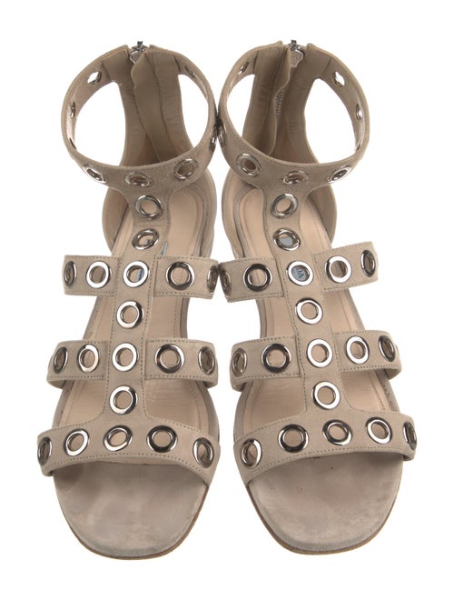 Prada Suede Keyhole Accent Gladiator Sandals