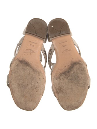 Prada Suede Keyhole Accent Gladiator Sandals