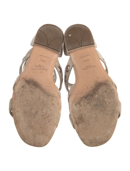 Prada Suede Keyhole Accent Gladiator Sandals