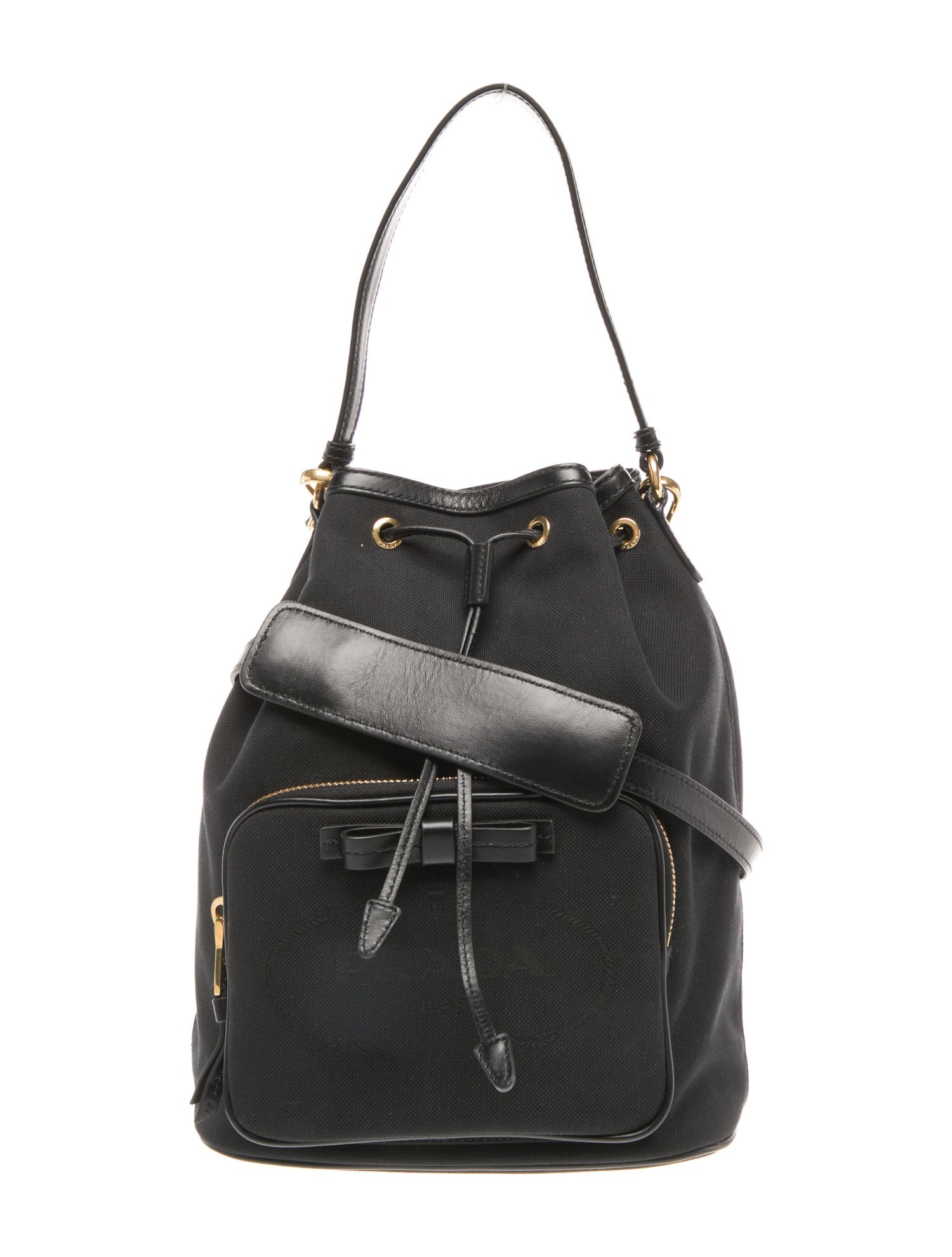 Prada Saffiano Leather Bucket Crossbody Bag Small