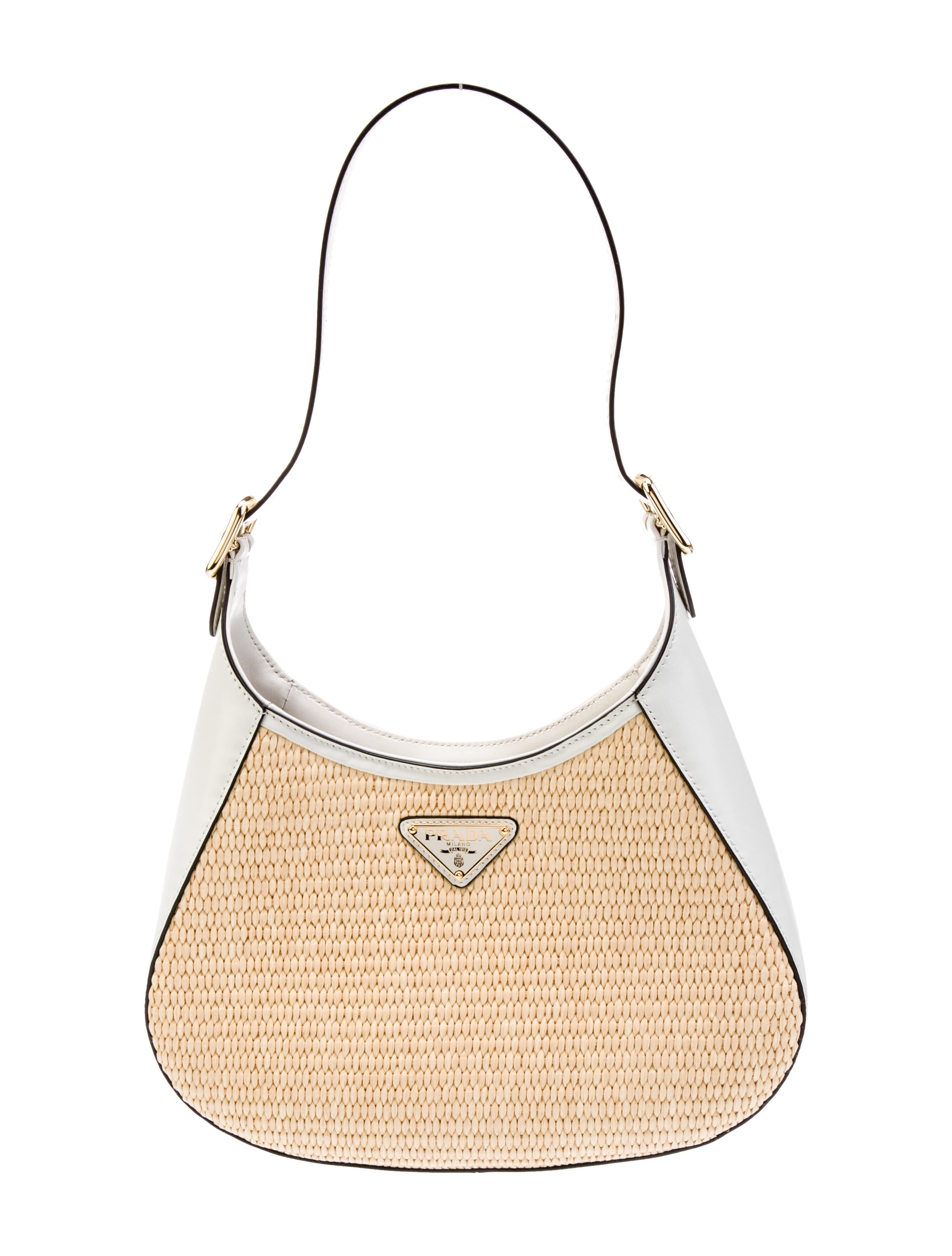 Prada Enameled Metal Triangle Cleo