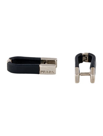 Prada Leather U-Shaped Cufflinks
