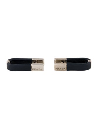 Prada Leather U-Shaped Cufflinks
