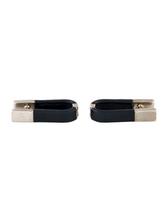 Prada Leather U-Shaped Cufflinks