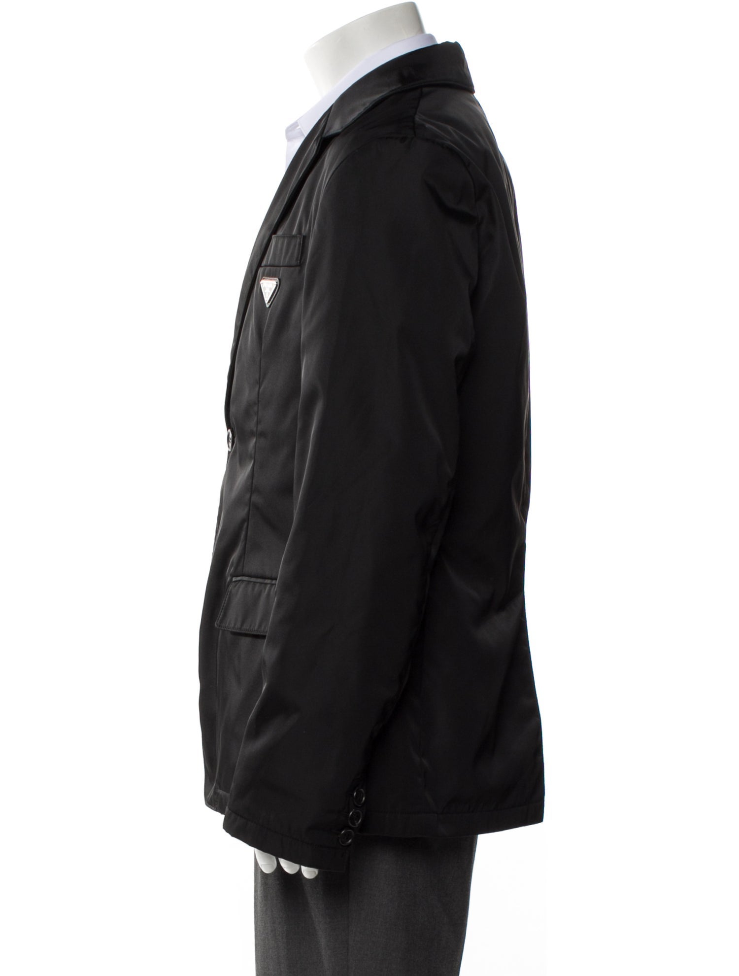 Prada 2022 Enameled Metal Triangle Blazer