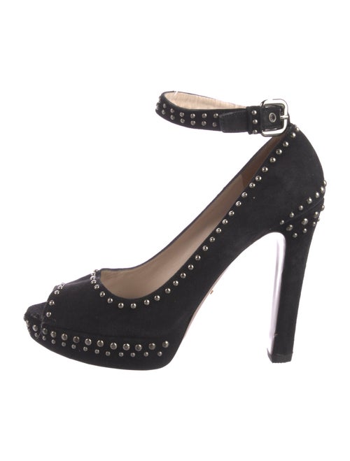 Prada Suede Studded Accents Pumps