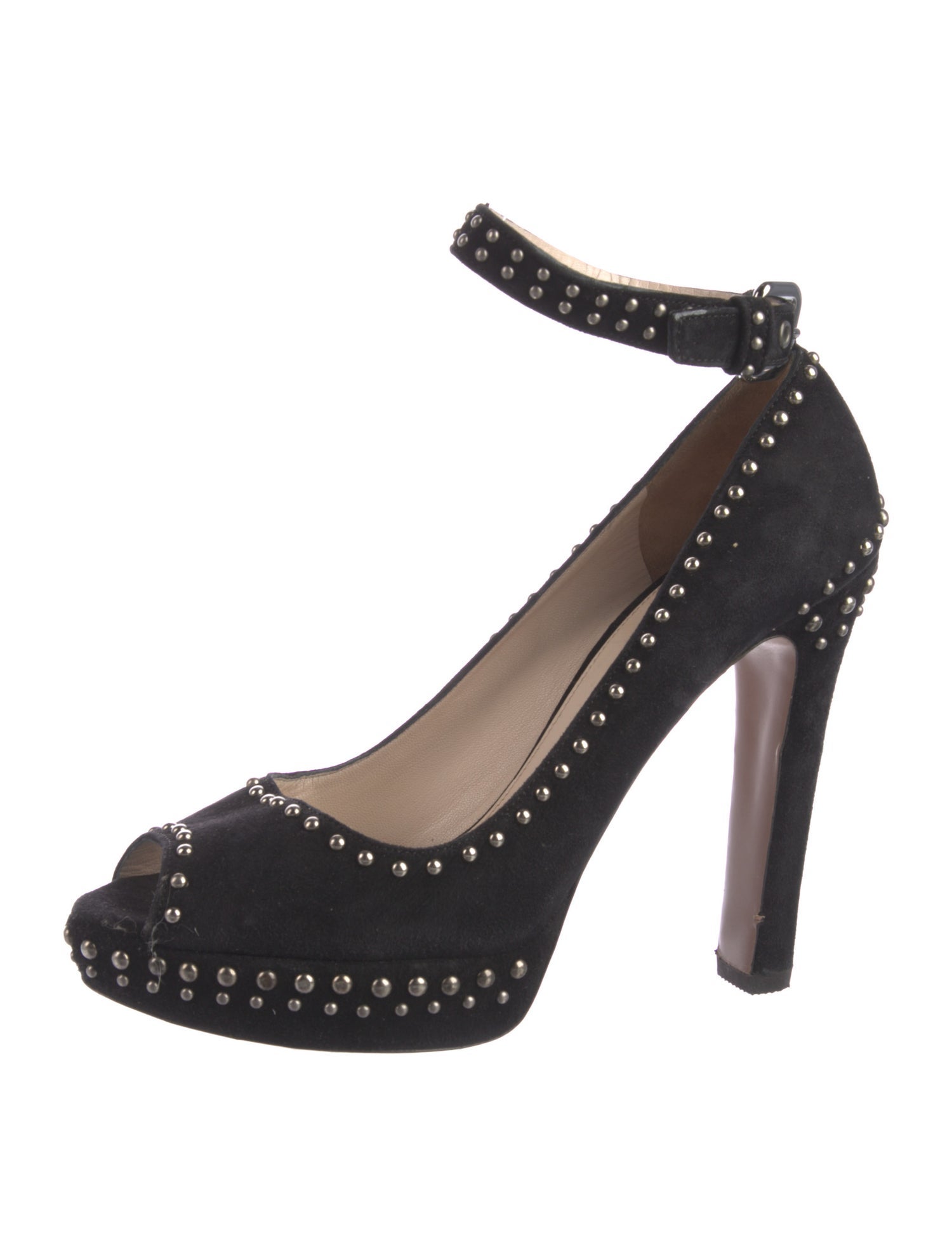 Prada Suede Studded Accents Pumps