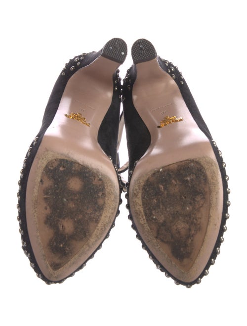 Prada Suede Studded Accents Pumps