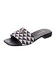 Prada Enameled Metal Triangle Printed Slides