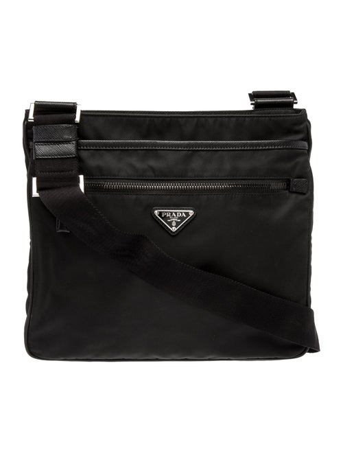 Prada Enameled Metal Triangle Messenger Bag