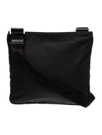 Prada Enameled Metal Triangle Messenger Bag