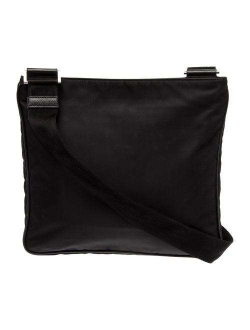 Prada Enameled Metal Triangle Messenger Bag