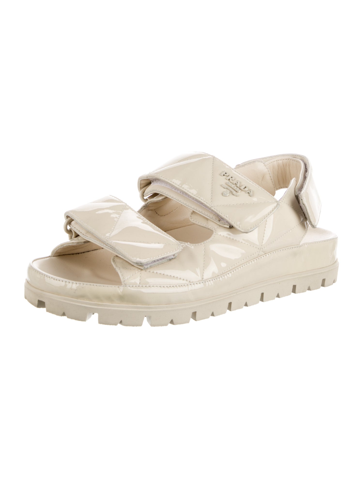 Prada Patent Leather Slingback Sandals