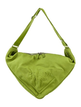 Prada Enameled Metal Triangle Triangle