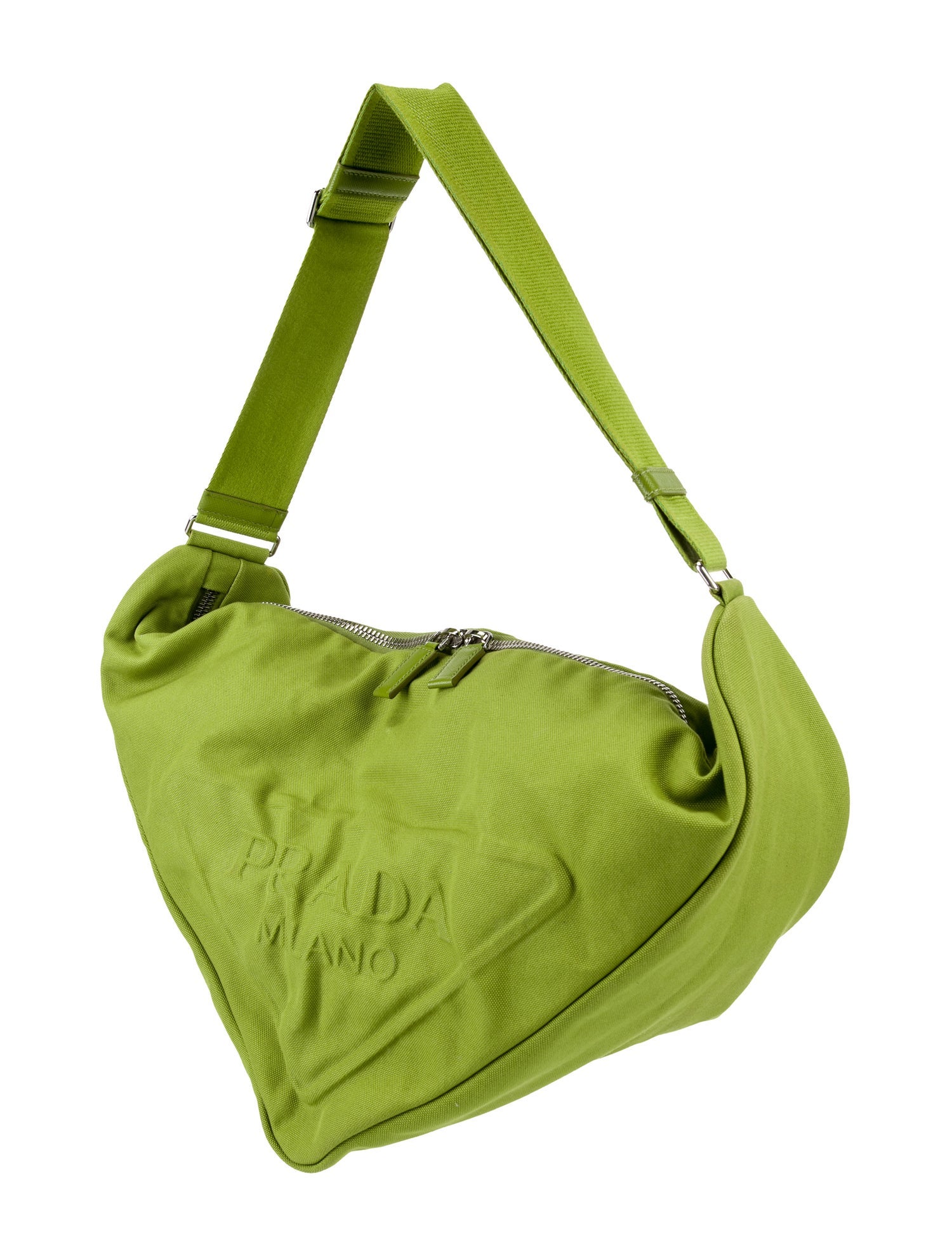 Prada Enameled Metal Triangle Triangle