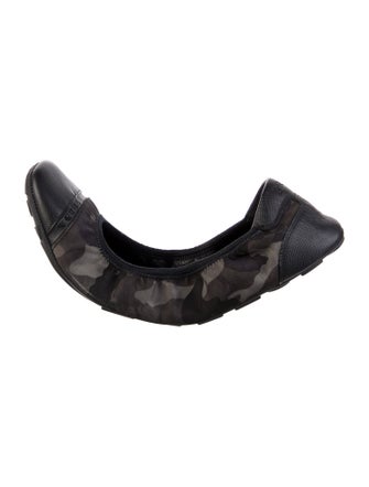 Prada Sport Leather Camouflage Print Ballet Flats