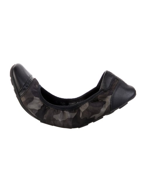Prada Sport Leather Camouflage Print Ballet Flats
