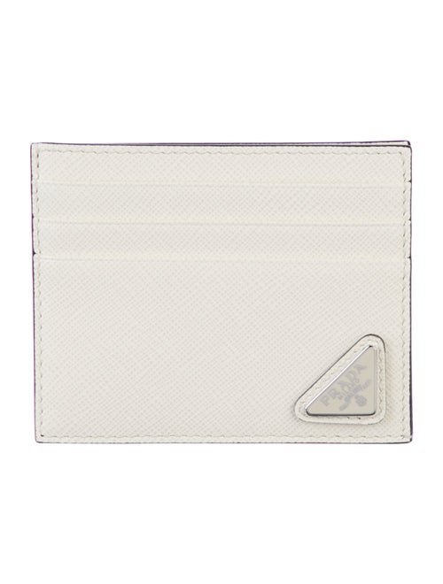 Prada Saffiano Triangle Leather Card Holder