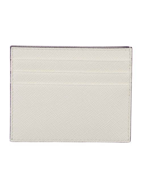 Prada Saffiano Triangle Leather Card Holder