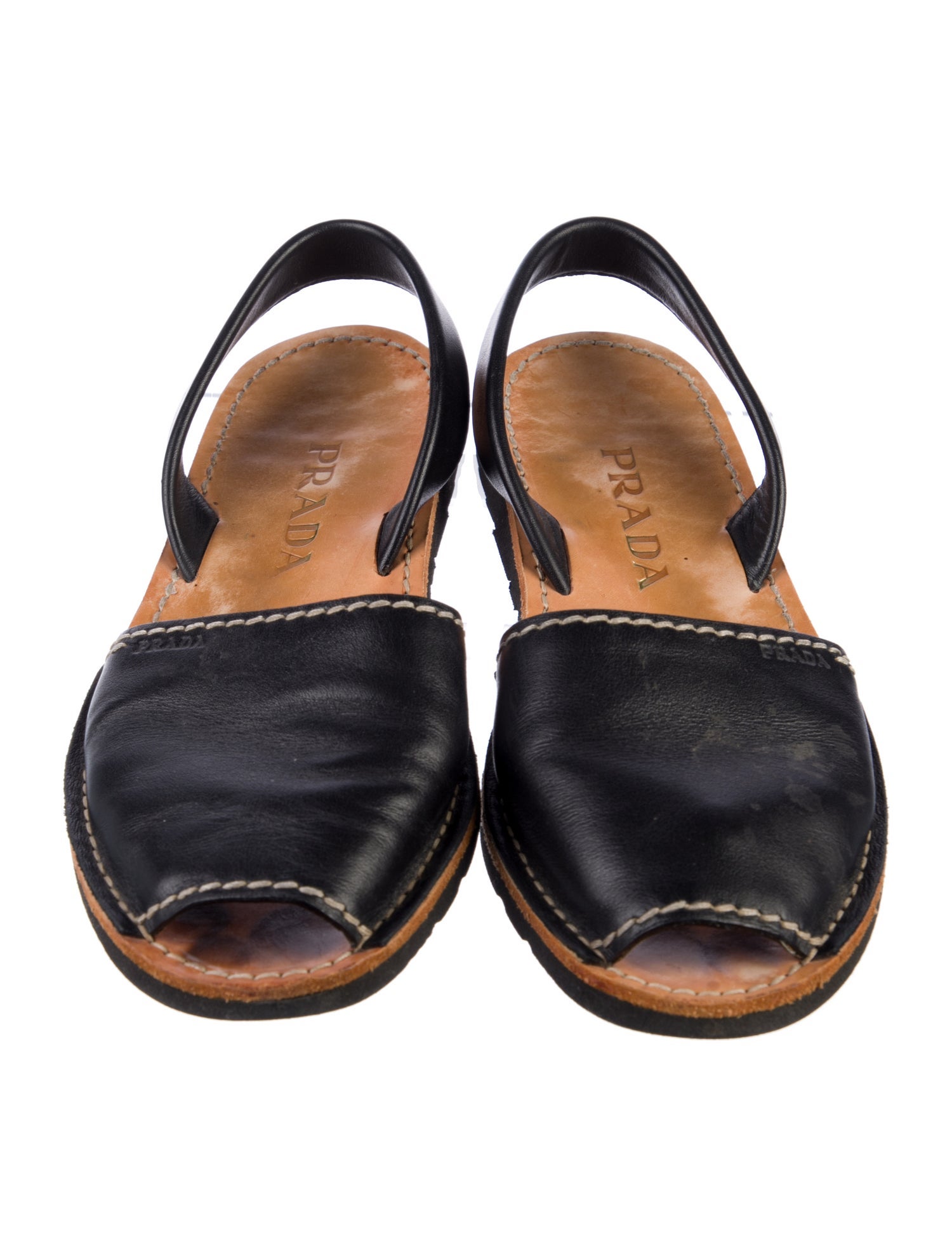 Prada Leather Slingback Flats