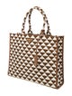 Prada Enameled Metal Triangle symbole tote bag Large
