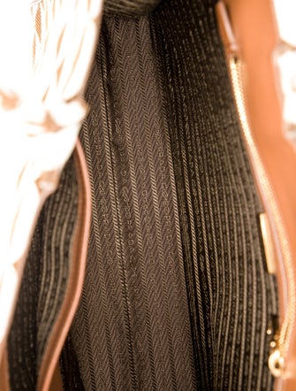 Prada Enameled Metal Triangle symbole tote bag Large