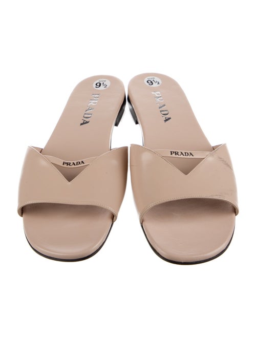 Prada Leather Cutout Accent Slides