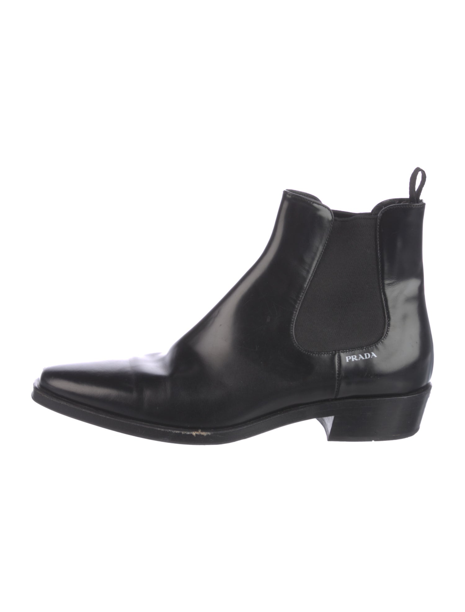 Prada Patent Leather Chelsea Boots