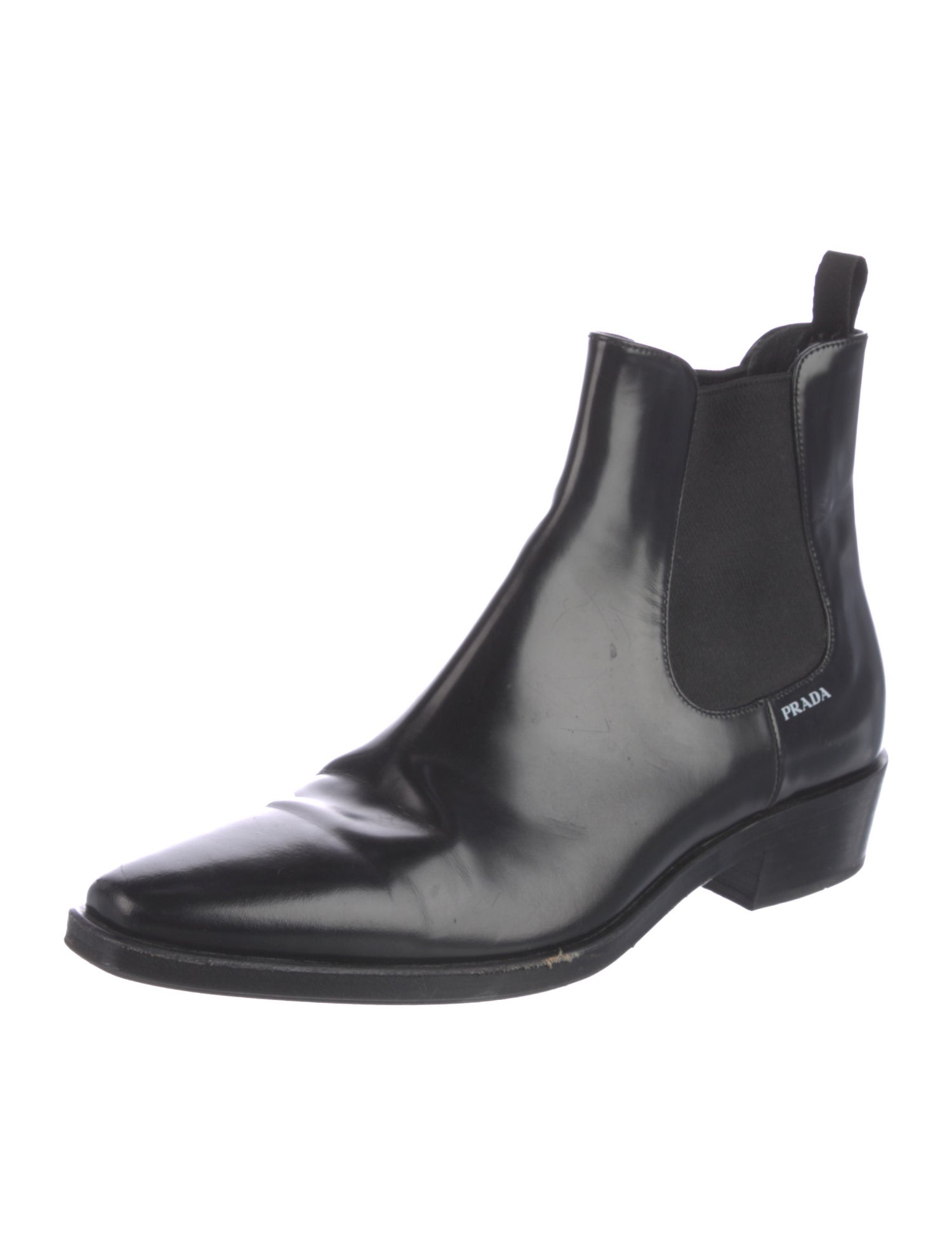 Prada Patent Leather Chelsea Boots