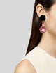 Prada Crystal Rose Drop Clip-On Earrings
