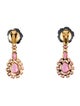 Prada Crystal Rose Drop Clip-On Earrings