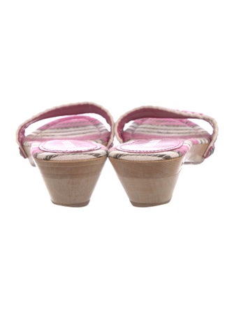 Prada Striped Studded Accents Slides