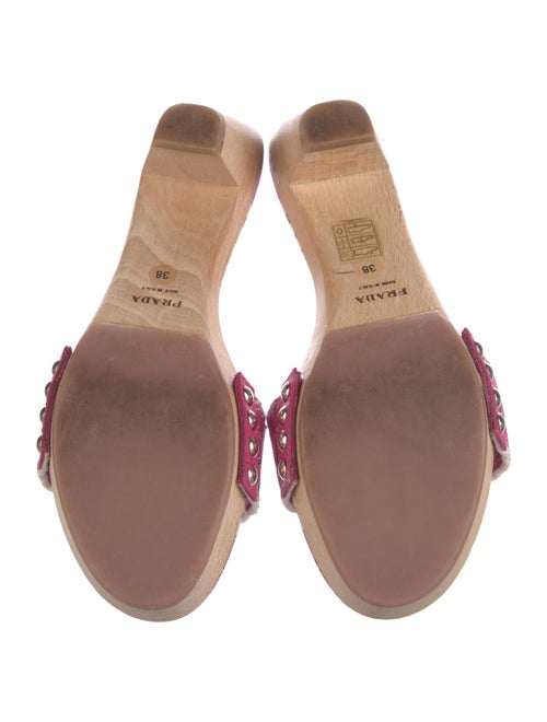 Prada Striped Studded Accents Slides