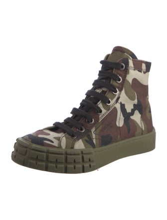 Prada Canvas Camouflage Print Sneakers