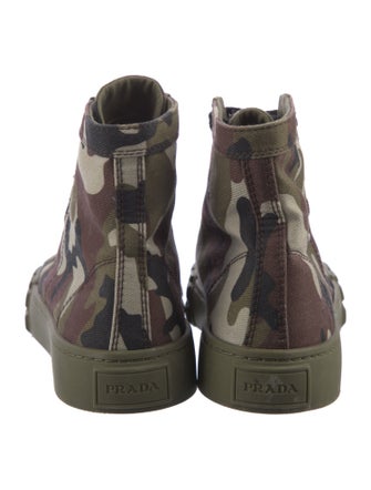 Prada Canvas Camouflage Print Sneakers