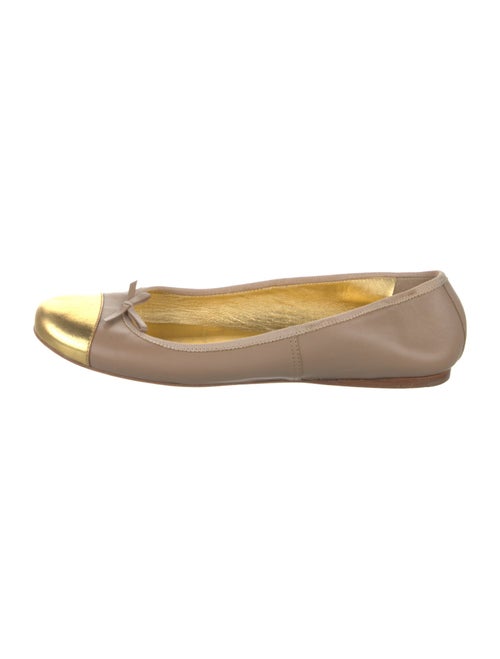 Prada Leather Bow Accents Ballet Flats
