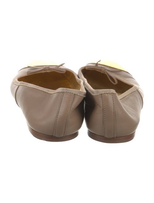 Prada Leather Bow Accents Ballet Flats