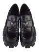 Prada Enameled Metal Triangle Leather Oxfords