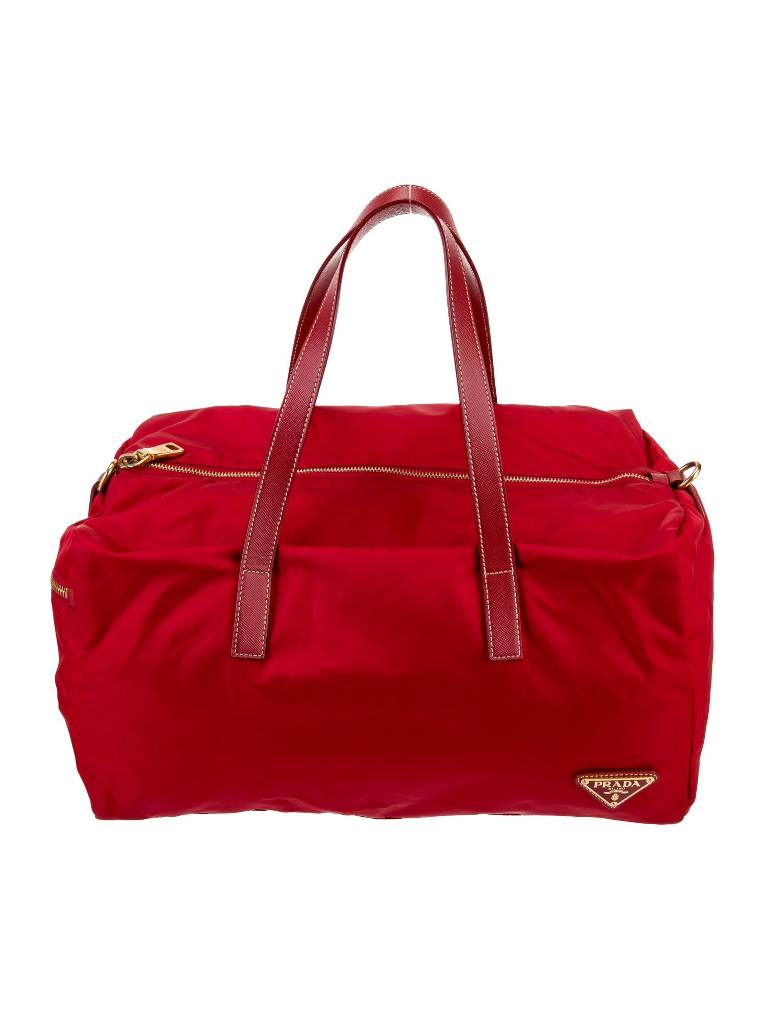 Prada Enameled Metal Triangle Shoulder Bag