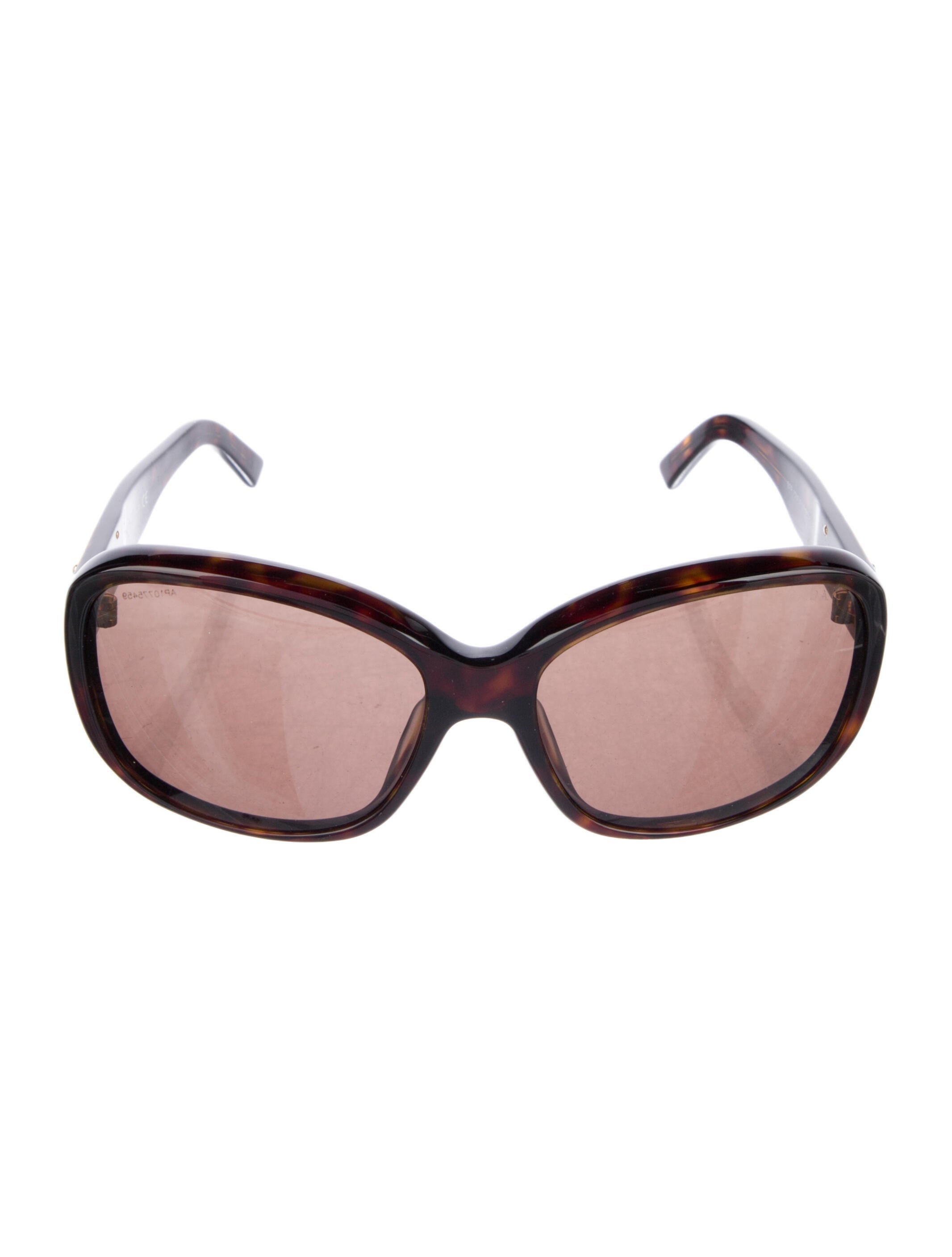 Prada Enameled Metal Triangle Oversize Sunglasses